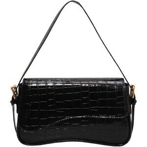 Women Patent Black Imported Casual Leather Waterproof Lightweight Hobo Handbag